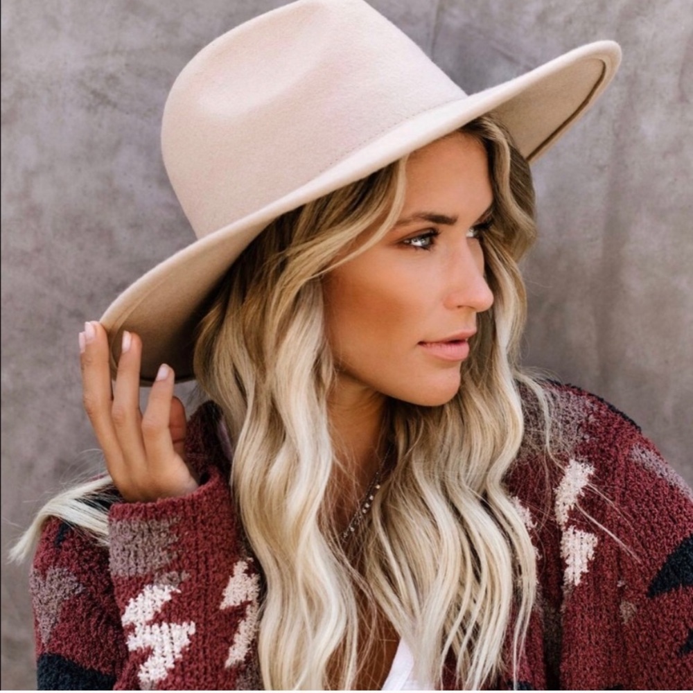 Vegan Fedora Wide Firm Brim FA Wool Cotton Hat With a Brim